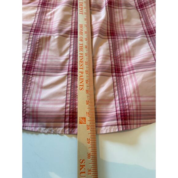 Eddie Bauer Ladies Short Sleeve Adventure Top, Peach Starling Plaid XL - Picture 16 of 16